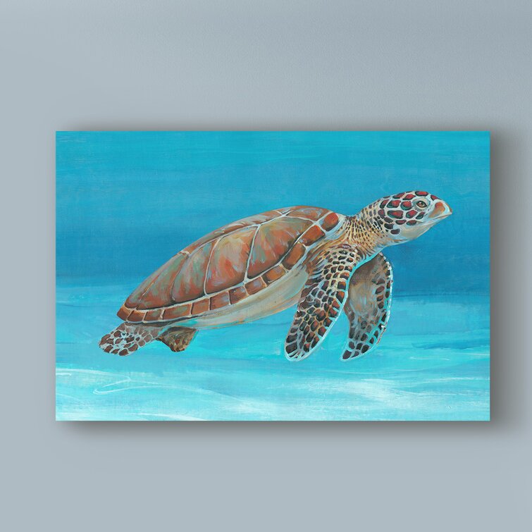 Ocean Sea Turtle I Acrylic Painting Print on Wrapped Canvas